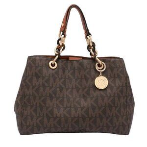 Michael Michael Kors Signature Coated Canvas Medium Cynthia Tote Designer Bag